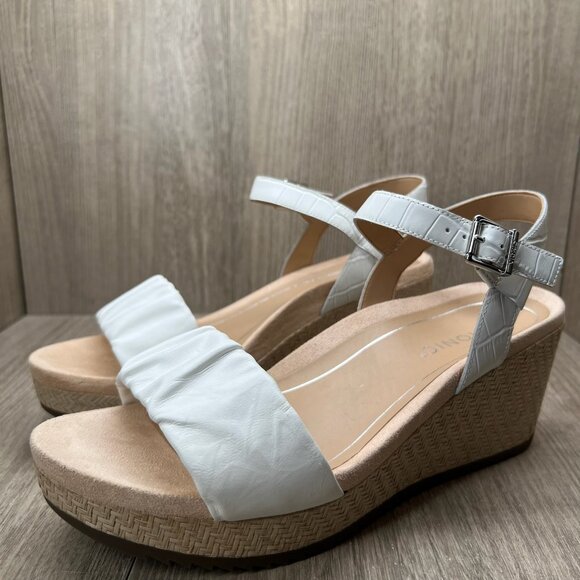 Vionic Aileen Backstrap Platform Wedge Sandals Size 11M Slingback Leather White - Picture 3 of 13
